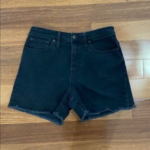 Black Madewell high rise jean shorts